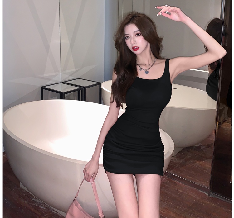 Enticement pink sleeveless dress summer sling dress for women