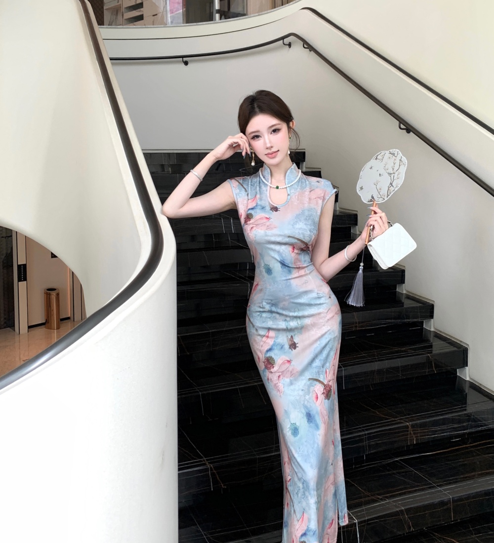 Slim summer printing dress