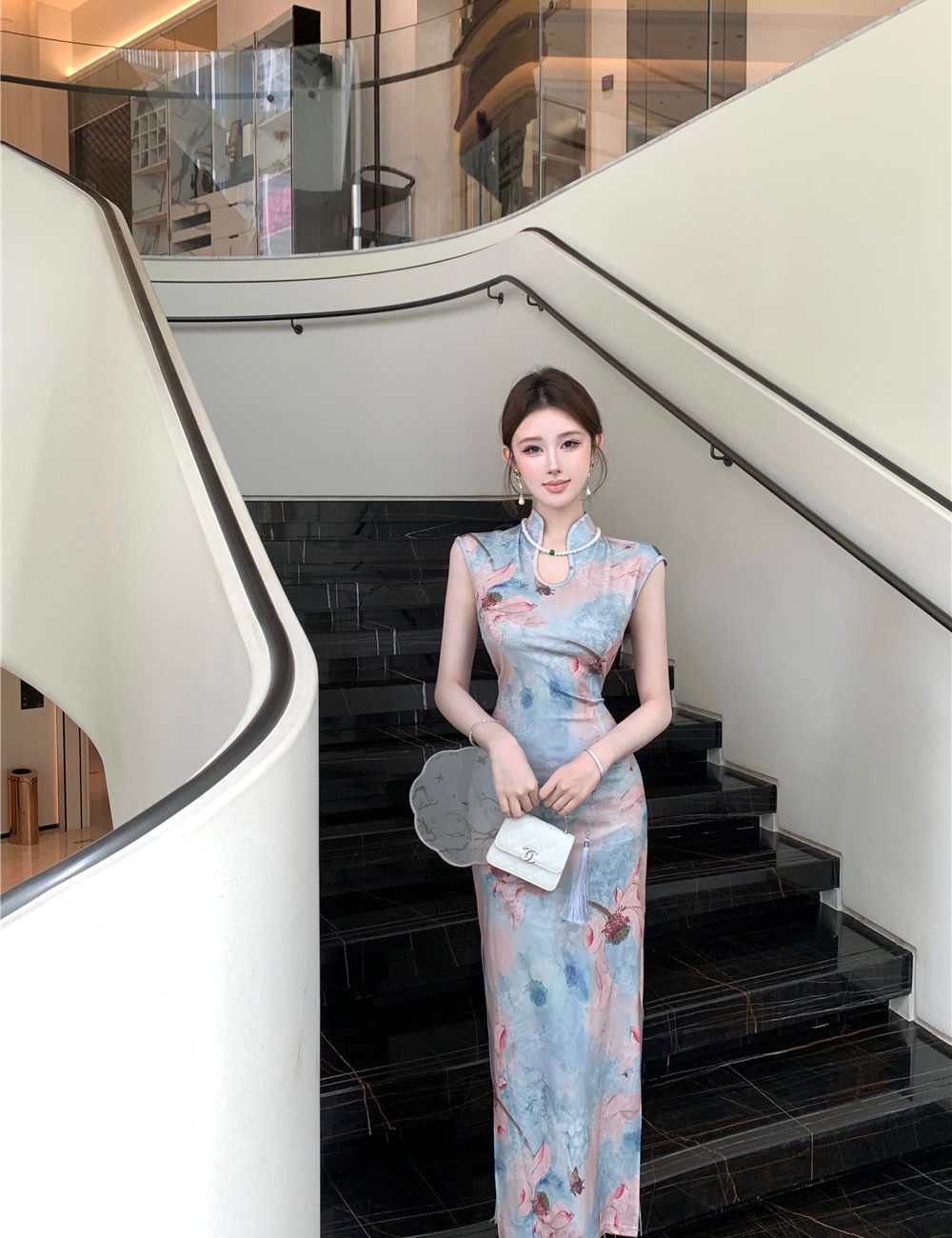 Slim summer printing dress