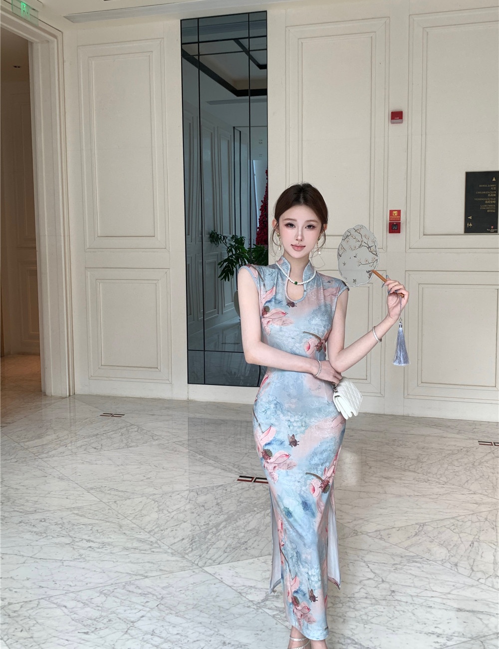 Slim summer printing dress