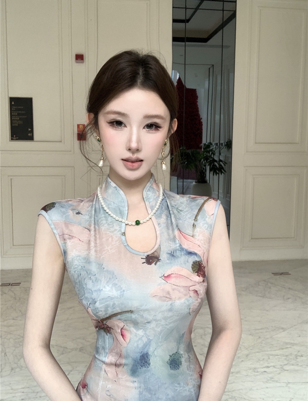 Slim summer printing dress