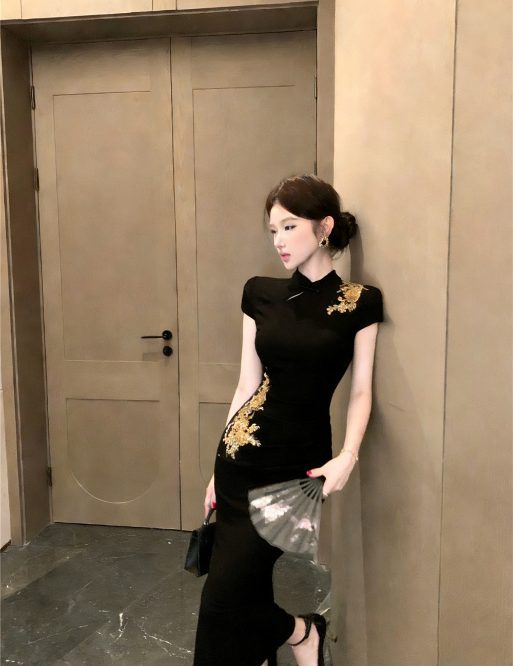 Split retro slim summer dress