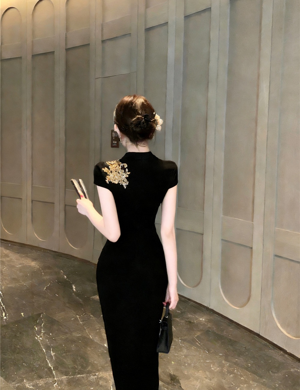 Split retro slim summer dress