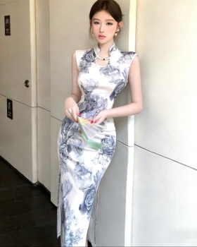 Slim printing summer dress