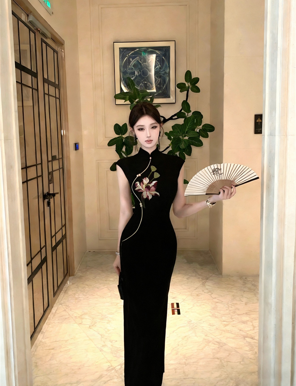 Split slim summer retro dress