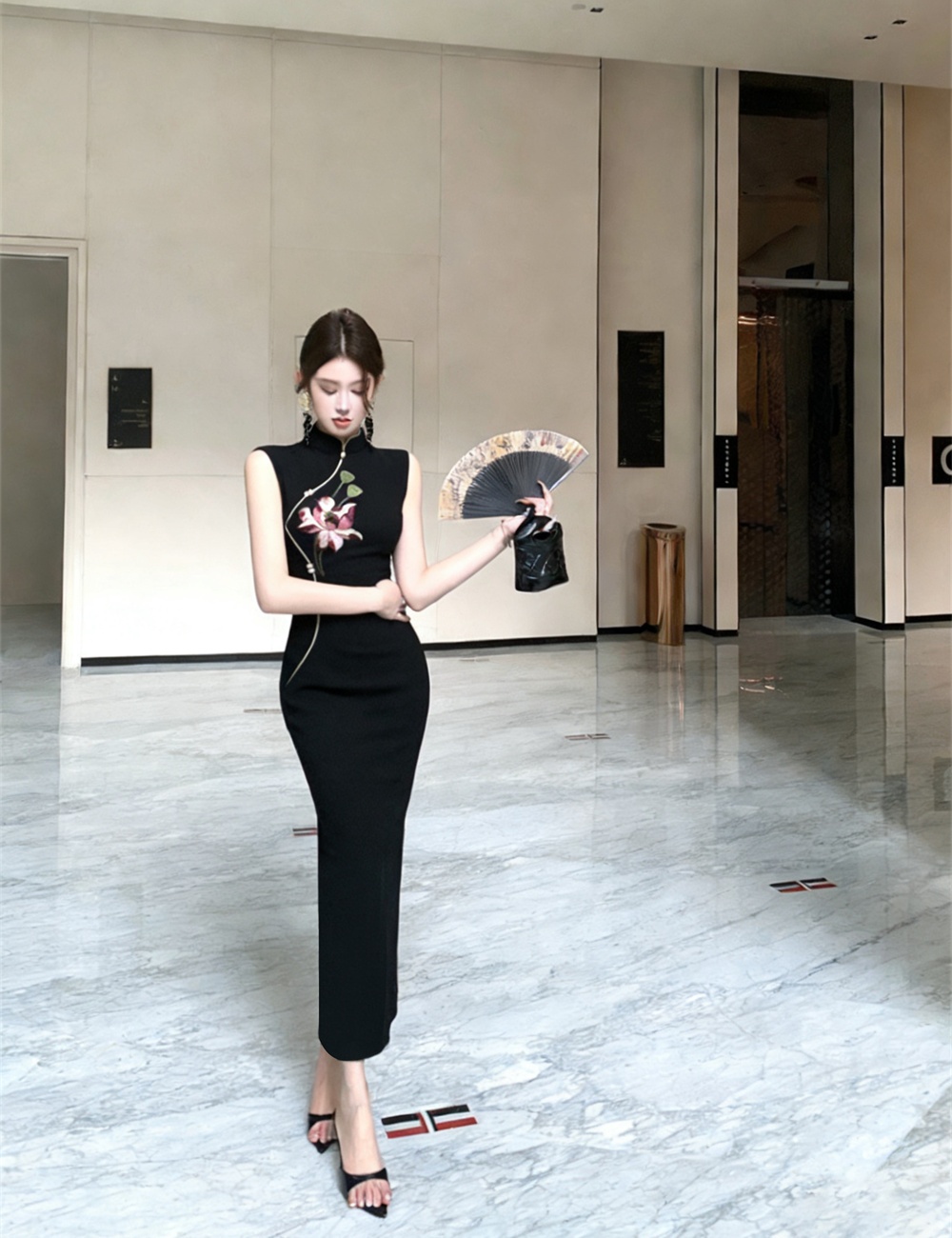 Split slim summer retro dress