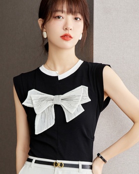 Niche slim T-shirt sleeveless bow vest