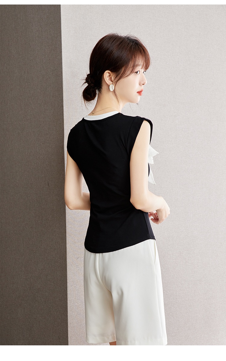 Niche slim T-shirt sleeveless bow vest