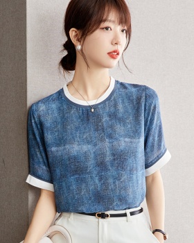 Silk T-shirt real silk tops for women