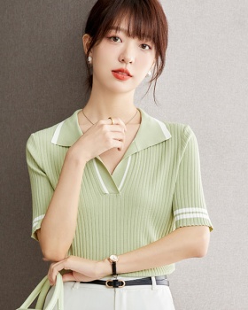 Temperament knitted bottoming shirt fashion T-shirt for women