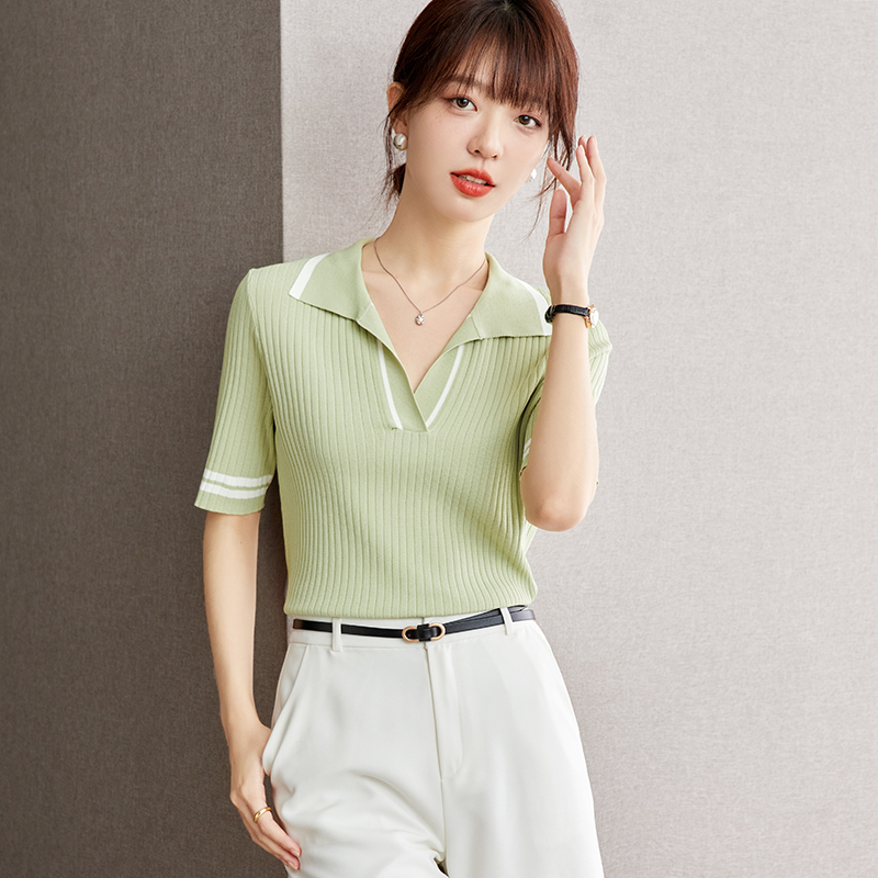 Temperament knitted bottoming shirt fashion T-shirt for women