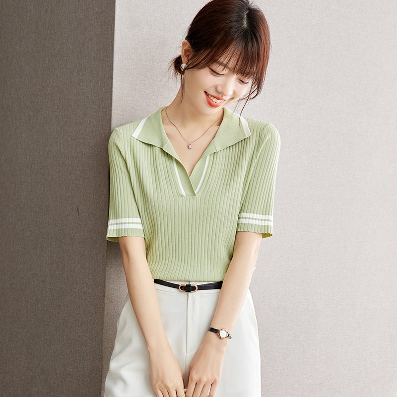 Temperament knitted bottoming shirt fashion T-shirt for women