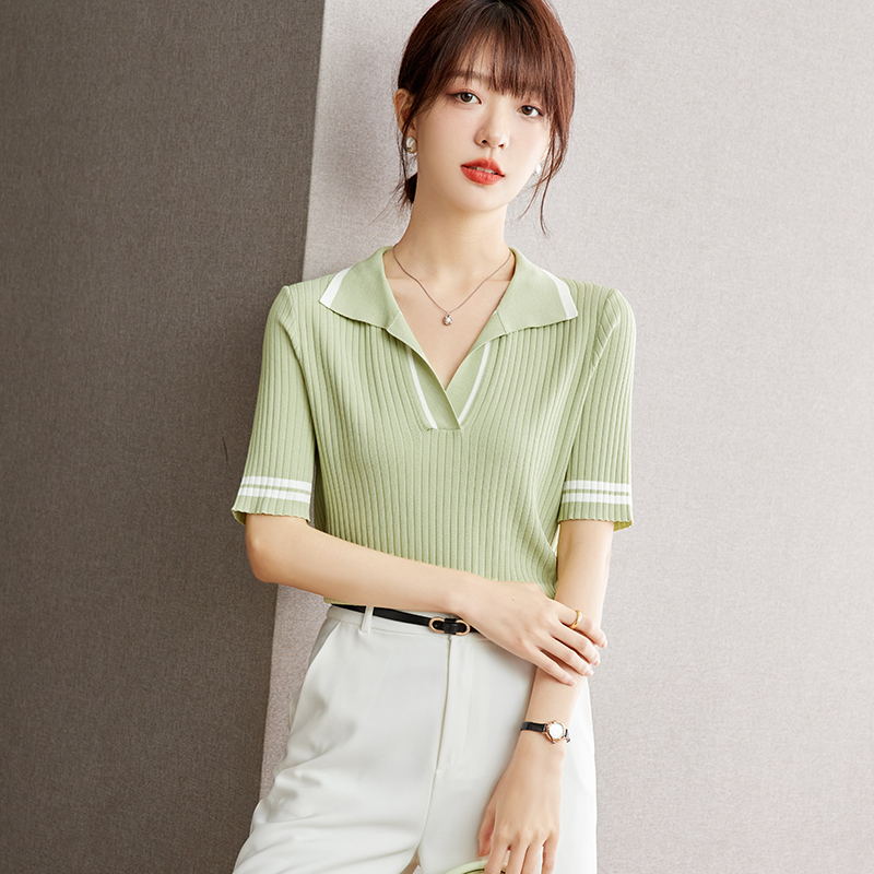 Temperament knitted bottoming shirt fashion T-shirt for women
