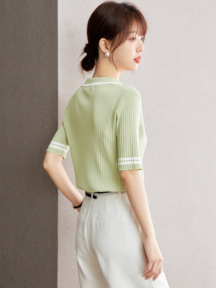 Temperament knitted bottoming shirt fashion T-shirt for women