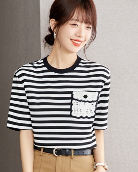 Short sleeve slim tops all-match T-shirt for women