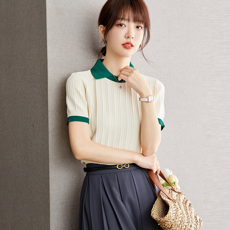 Mixed colors tops short sleeve T-shirt for women