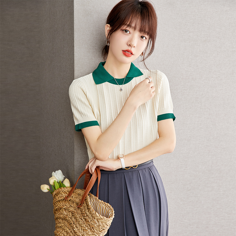 Mixed colors tops short sleeve T-shirt for women