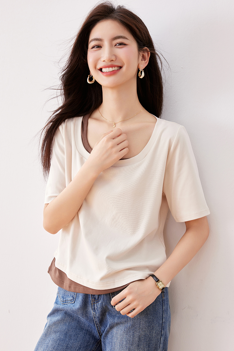 Slim short sleeve summer T-shirt all-match show young fat tops