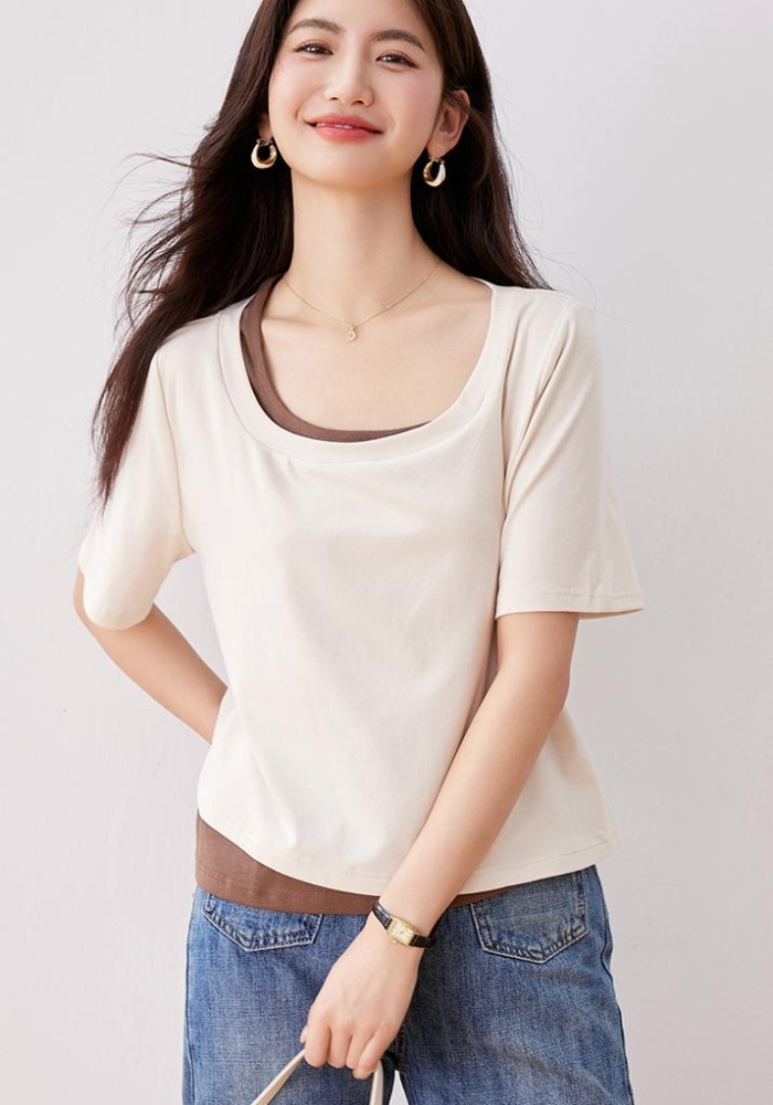 Slim short sleeve summer T-shirt all-match show young fat tops