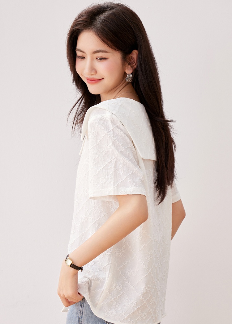 Slim summer France style chiffon shirt temperament fat shirt