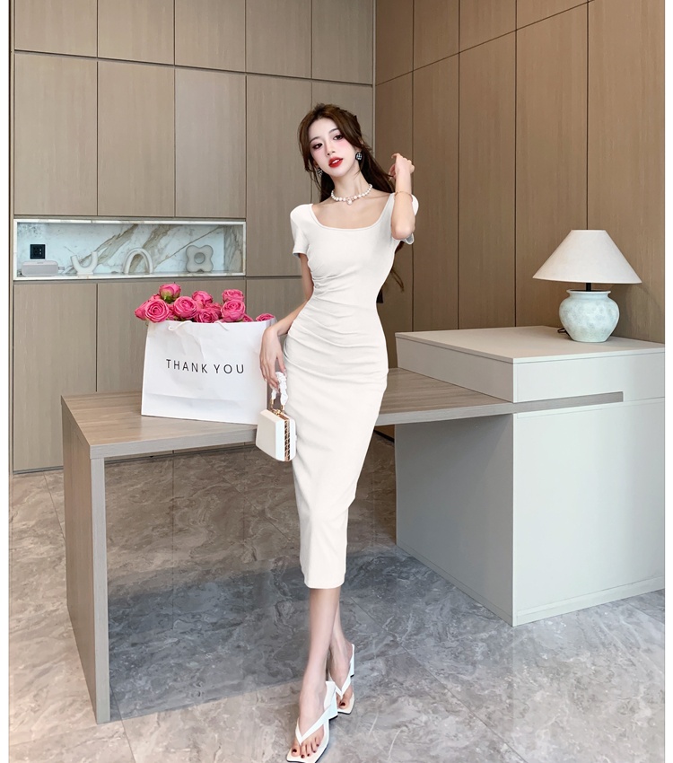 Retro pinched waist long dress spicegirl dress for women