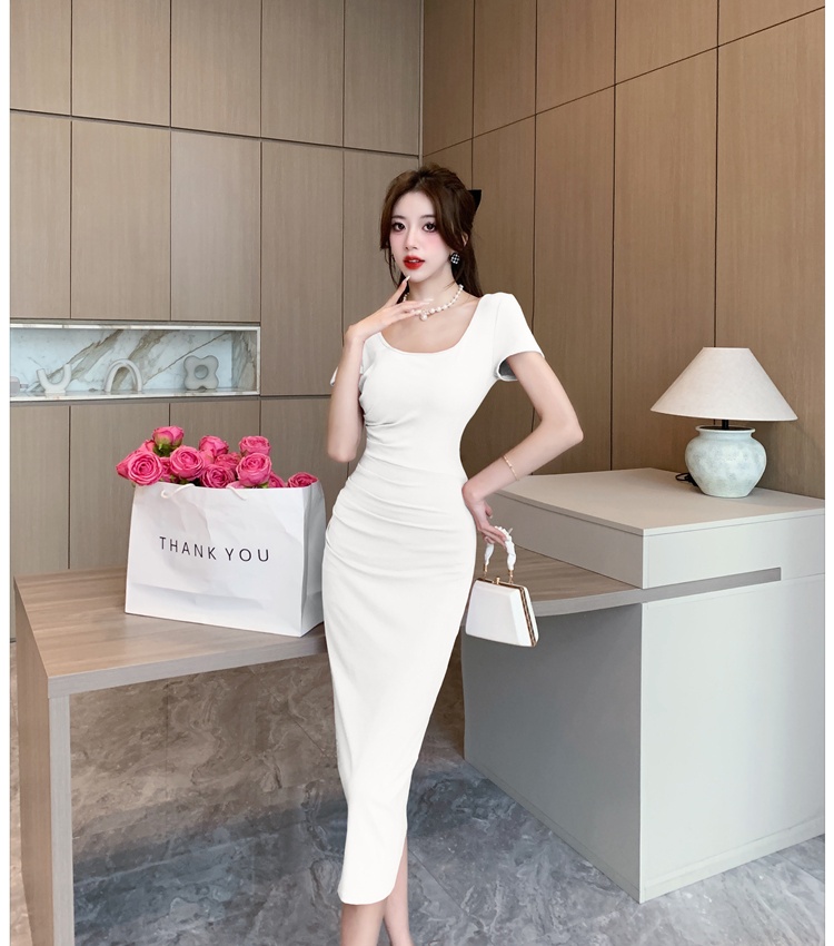 Retro pinched waist long dress spicegirl dress for women