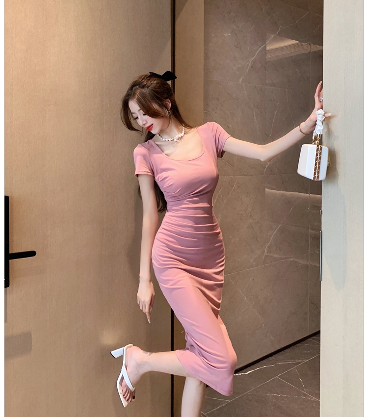 Retro pinched waist long dress spicegirl dress for women