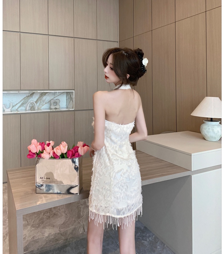 Tassels T-back package hip cheongsam for women