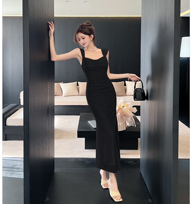 Mermaid gauze long dress spring and summer elegant dress