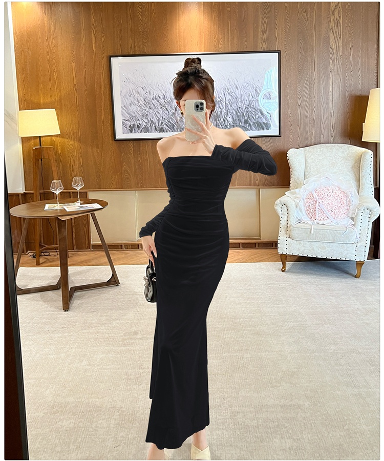 Mermaid gauze long dress spring and summer elegant dress