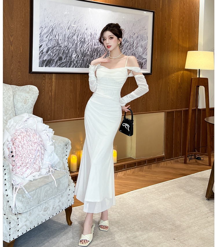 Mermaid gauze long dress spring and summer elegant dress