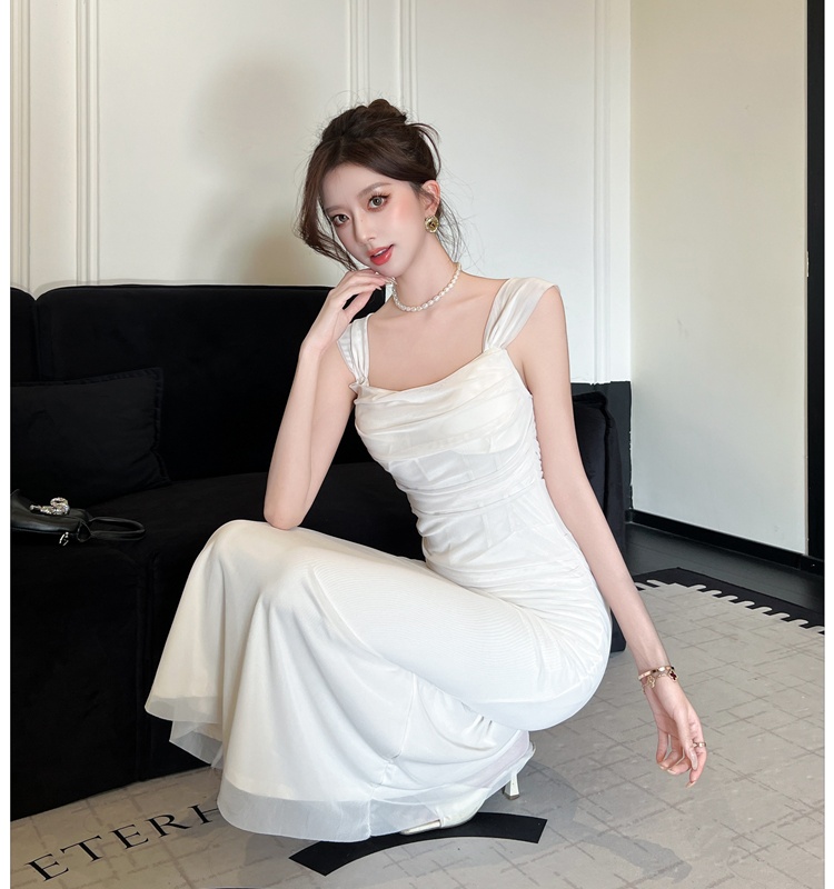 Mermaid gauze long dress spring and summer elegant dress