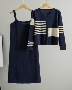 Ladies dress sweater dress 2pcs set for women