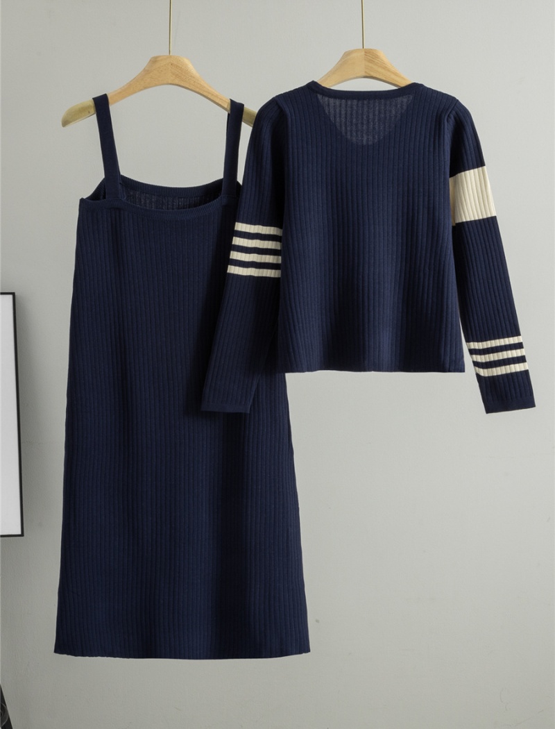 Ladies dress sweater dress 2pcs set for women