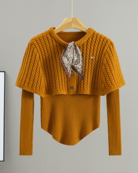 Spring and autumn sweater cloak 2pcs set for women