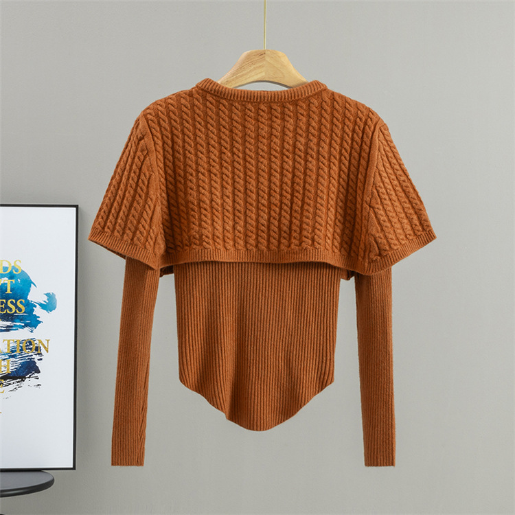 Spring and autumn sweater cloak 2pcs set for women