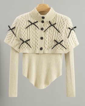 Retro shawl chanelstyle cloak 2pcs set for women