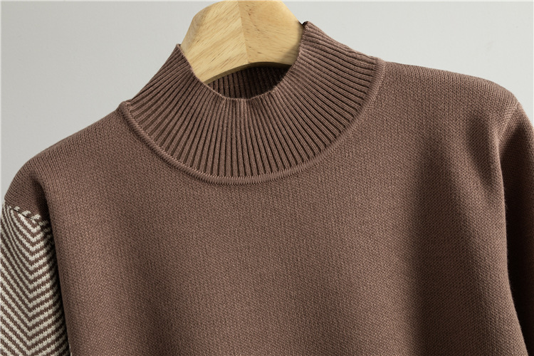 Stripe sweater knitted long pants 2pcs set for women