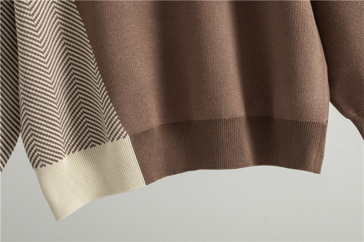 Stripe sweater knitted long pants 2pcs set for women