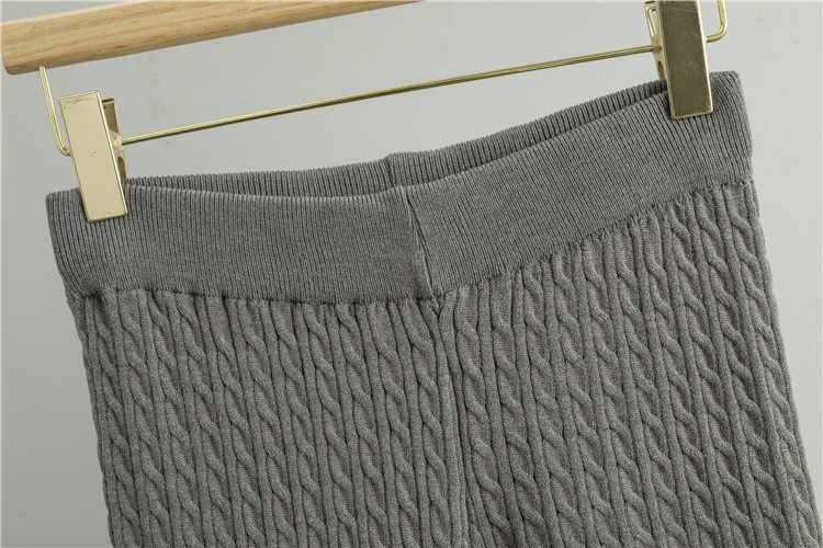 Twist wide leg pants sweater 2pcs set for women