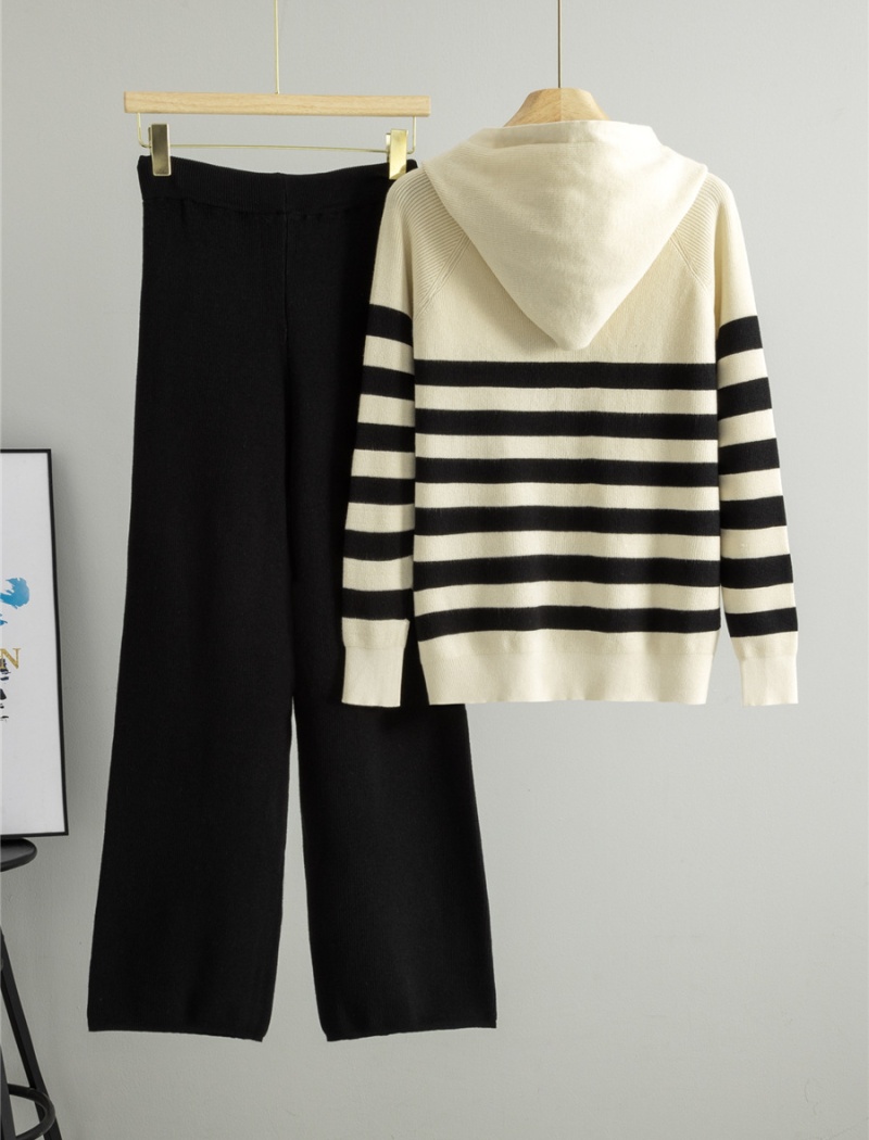 Sports sportswear wide leg pants 2pcs set for women