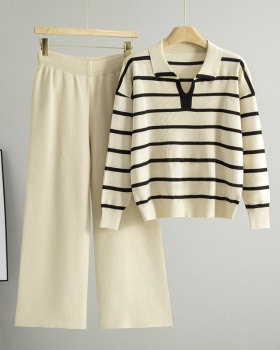 Loose wide leg pants fashion tops 2pcs set