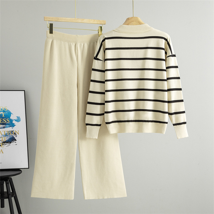 Loose wide leg pants fashion tops 2pcs set