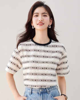 Short sleeve tops round neck T-shirt for women