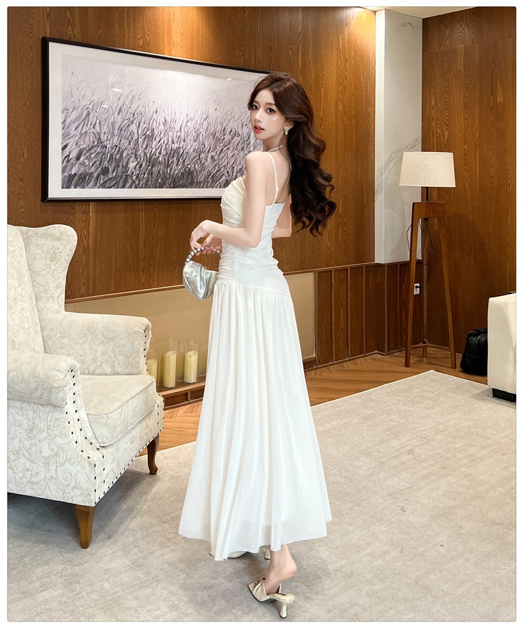 Pinched waist long dress formal dress for women