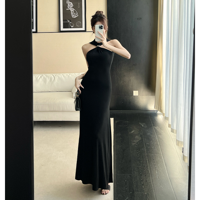 Enticement knitted dress elasticity sexy long dress