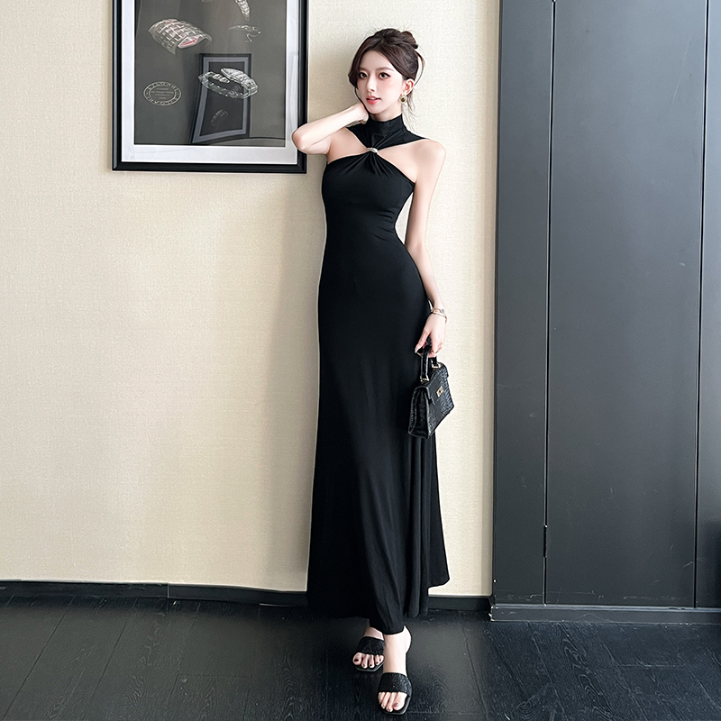 Enticement knitted dress elasticity sexy long dress