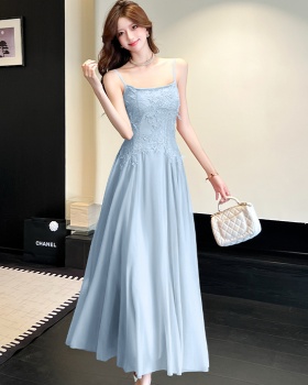 Vacation halter temperament dress sling lady long dress