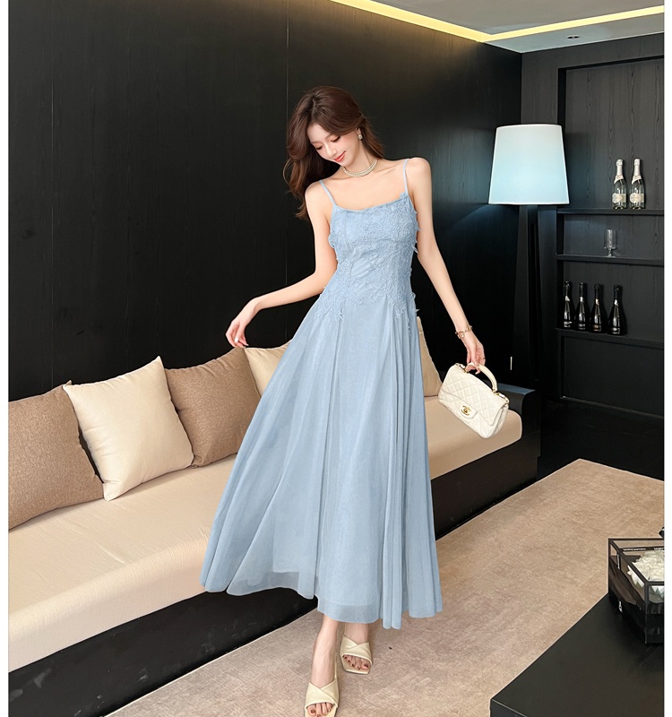 Vacation halter temperament dress sling lady long dress