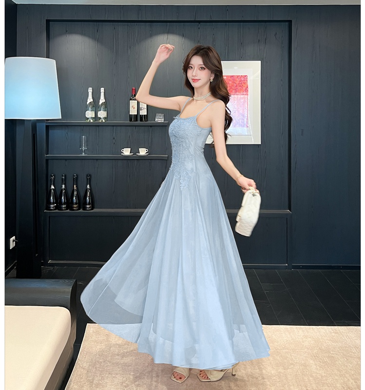 Vacation halter temperament dress sling lady long dress
